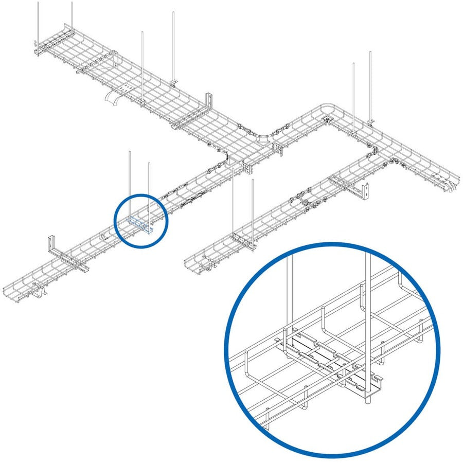 Eaton Tripp Lite SRWB6CROSSBRKT Trapeze Hanging Cross-Bracket for Wire Mesh Cable Trays, 6-inch