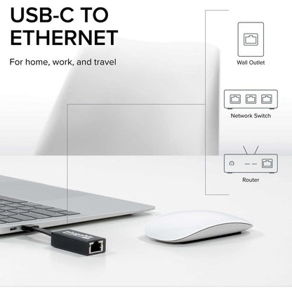 Plugable USB C to Ethernet Adapter with Gigabit Speed - Model USBC-TE1000