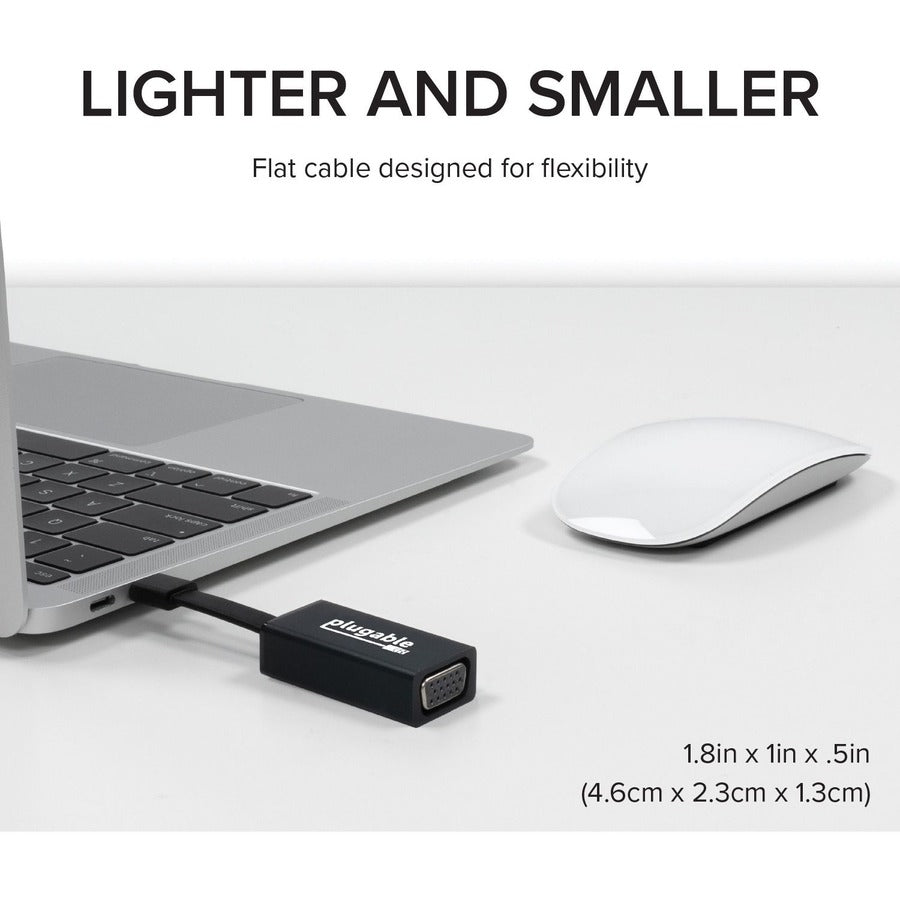 Plugable USB-C to VGA Adapter USBC-TVGA – Thunderbolt 3 Compatible Video Output for Windows, Mac, Chromebook, and More