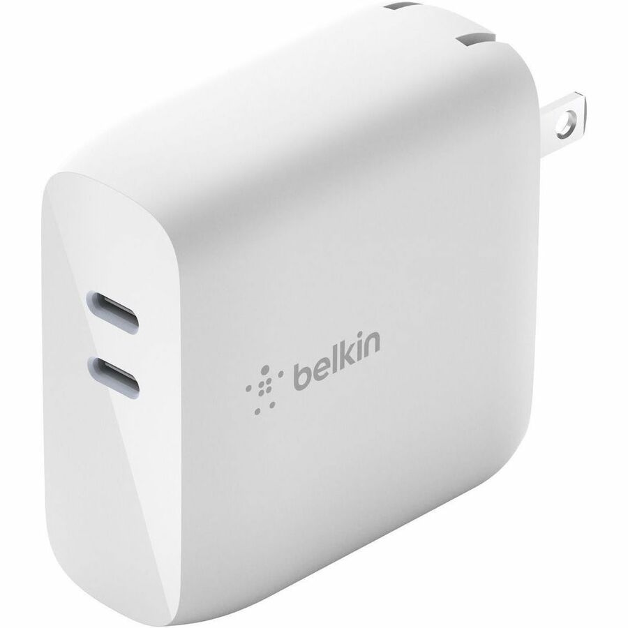 Belkin BoostCharge Pro Dual USB-C PD GaN Wall Charger 68W – Compact Fast Charging for Multiple Devices