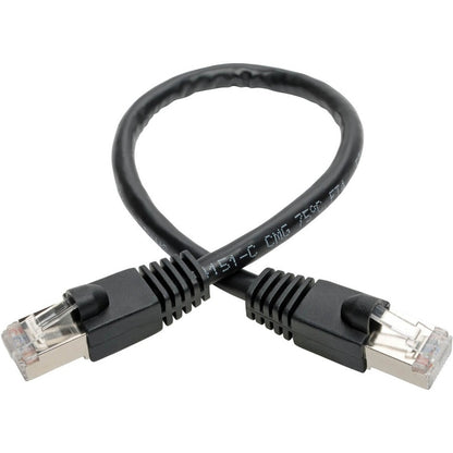 Eaton Tripp Lite Series Cat6a 10G Snagless Shielded STP Ethernet Cable (RJ45 M/M), 6 inches, Black
