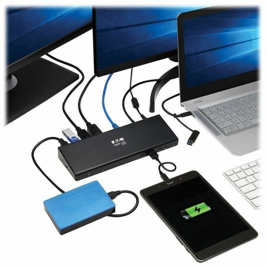 Eaton Tripp Lite Series U442-DOCK21-B USB-C Docking Station with Dual 4K/5K Displays, Gigabit Ethernet, USB 3.0 Ports, and 85W Power Delivery