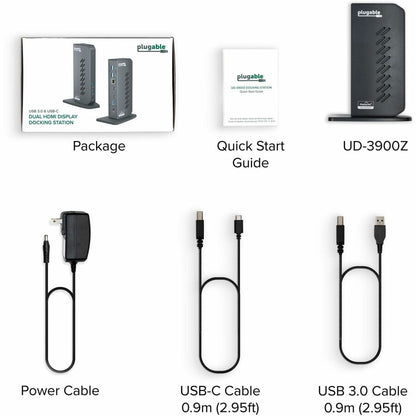 Plugable UD-3900Z Dual HDMI USB Docking Station for Windows and Mac