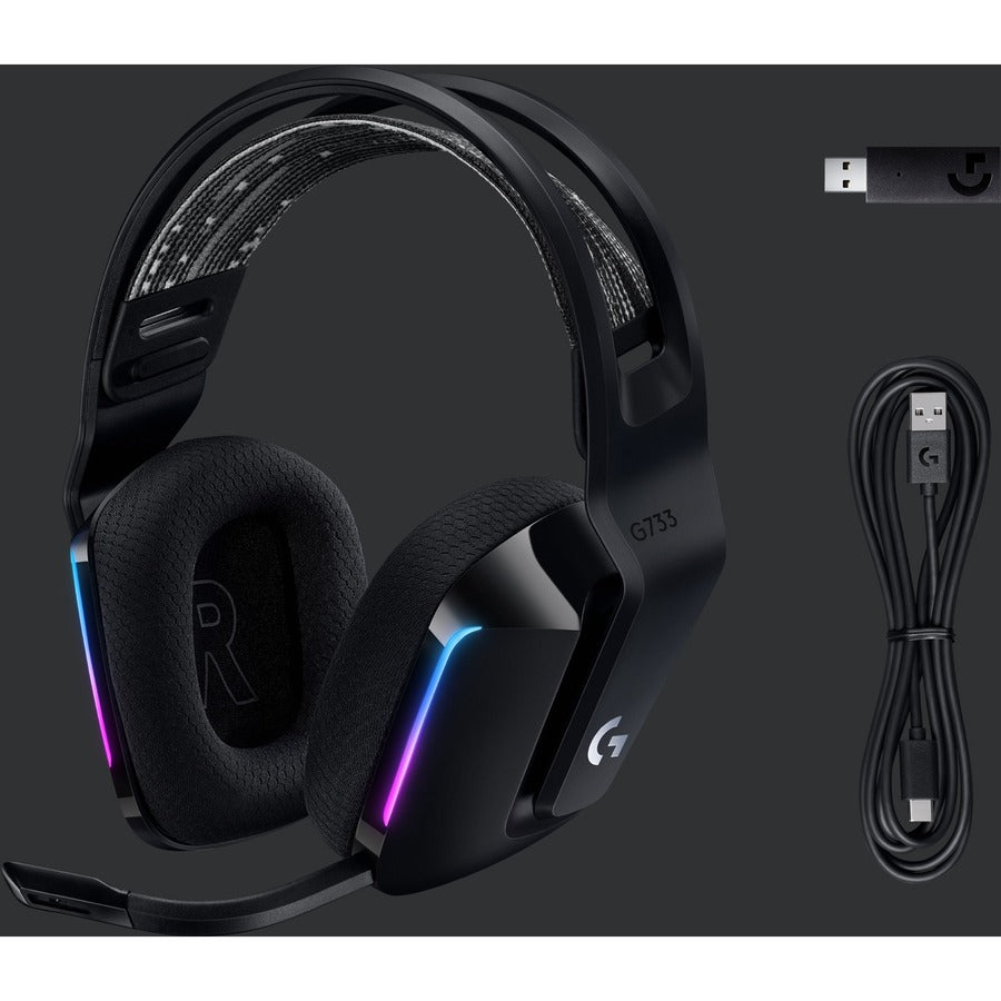 Logitech G733 Lightspeed Wireless RGB Gaming Headset with 40mm PRO-G Drivers and Customizable RGB Lighting