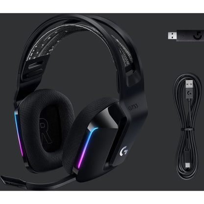 Logitech G733 Lightspeed Wireless RGB Gaming Headset with 40mm PRO-G Drivers and Customizable RGB Lighting