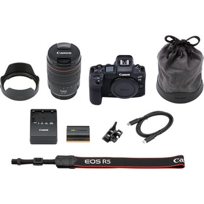 Canon EOS R5 Mirrorless Camera with RF 24-105mm f/4L IS USM Lens – 45 Megapixel, 8K Video, Wi-Fi, 3" Touchscreen