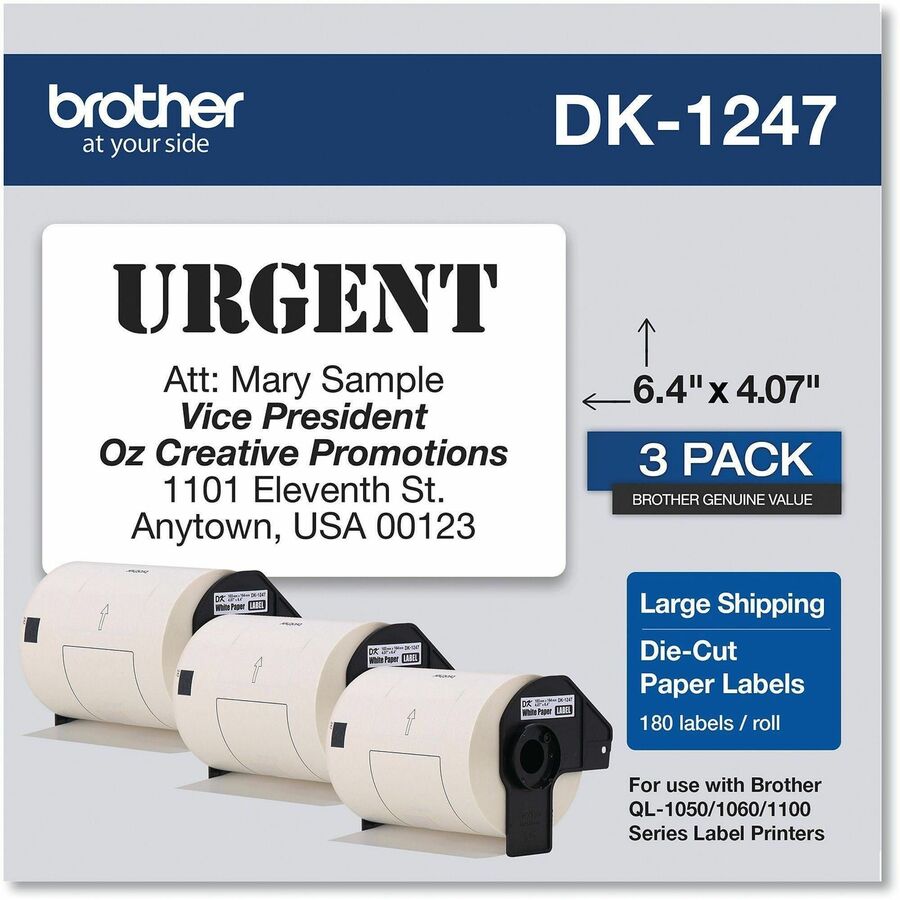 Brother DK Series Large White Shipping Labels for QL-1050 Series Printers