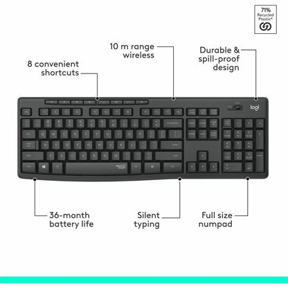 Logitech MK295 Silent Wireless Keyboard and Mouse Combo – Graphite