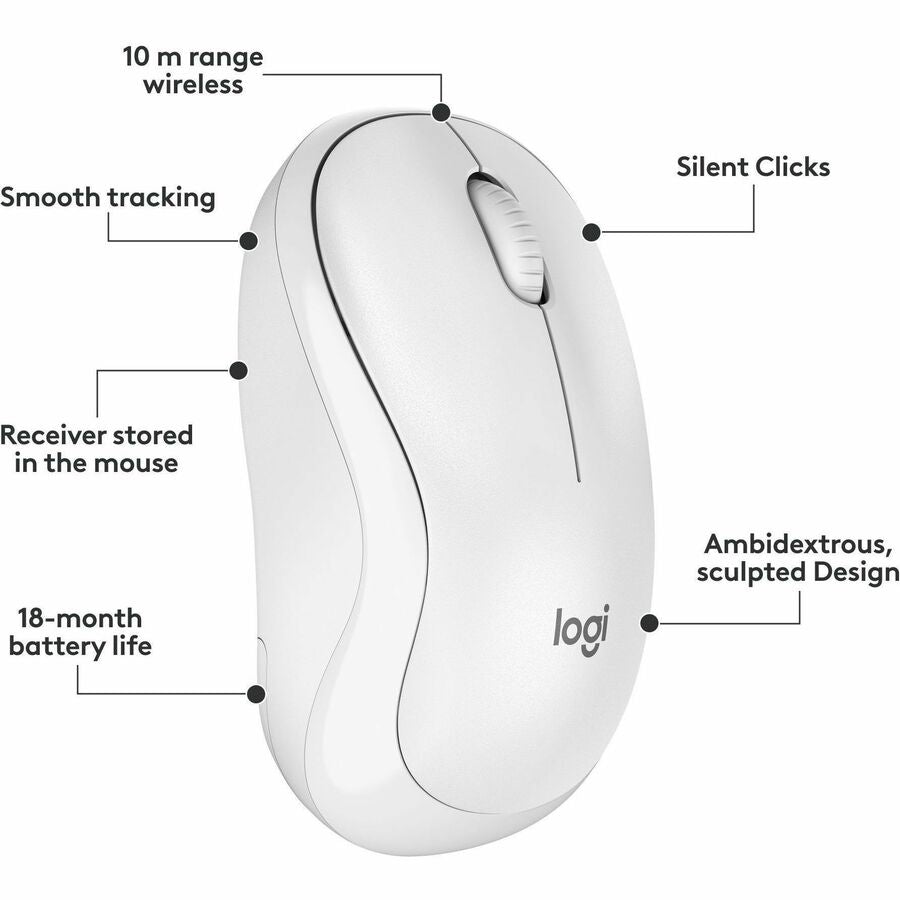 Logitech MK295 Silent Wireless Keyboard and Mouse Combo with SilentTouch Technology - Off White