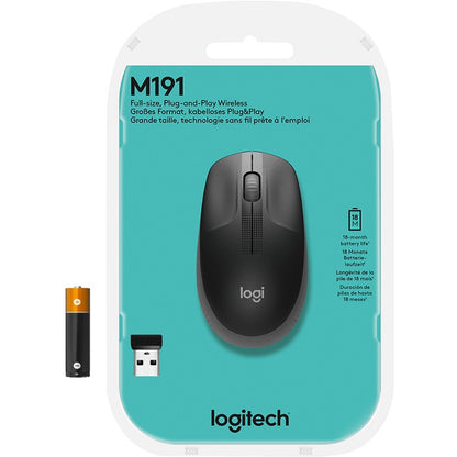 Logitech M190 Full-Size Wireless Mouse with 18-Month Battery Life and Precise Navigation