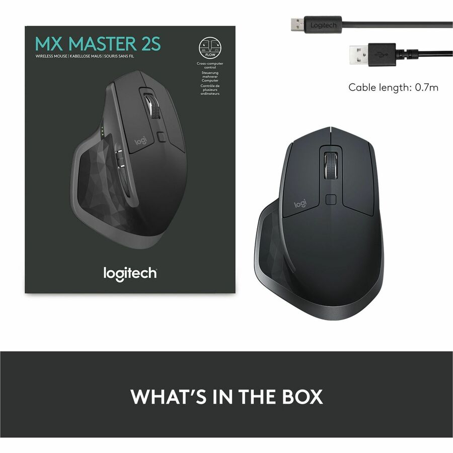Logitech MX Master 2S Bluetooth Edition Wireless Mouse in Graphite