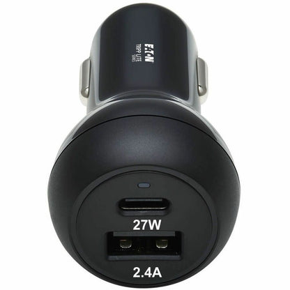 Eaton Tripp Lite Series Dual-Port USB Car Charger U280-C02-39W-1B with 39W Power Delivery for Fast Mobile Device Charging