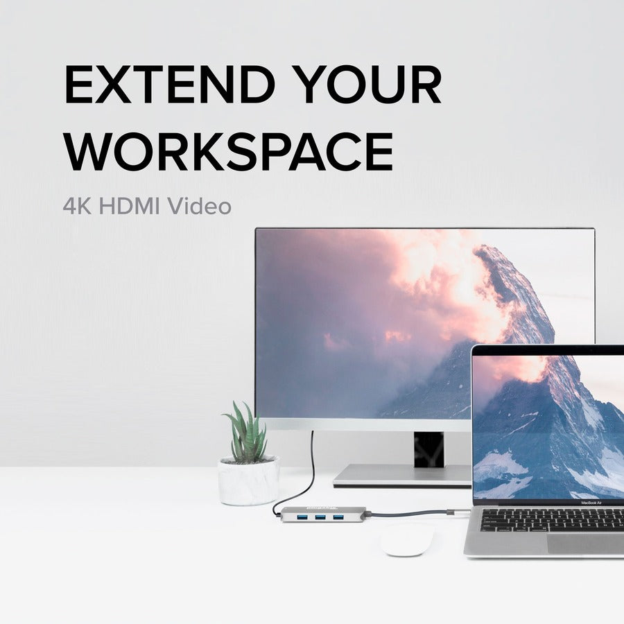 Plugable USB-C 7-in-1 Hub Multiport Adapter with 4K HDMI, USB 3.0 Ports, SD & microSD Card Slots, and 100W Power Delivery