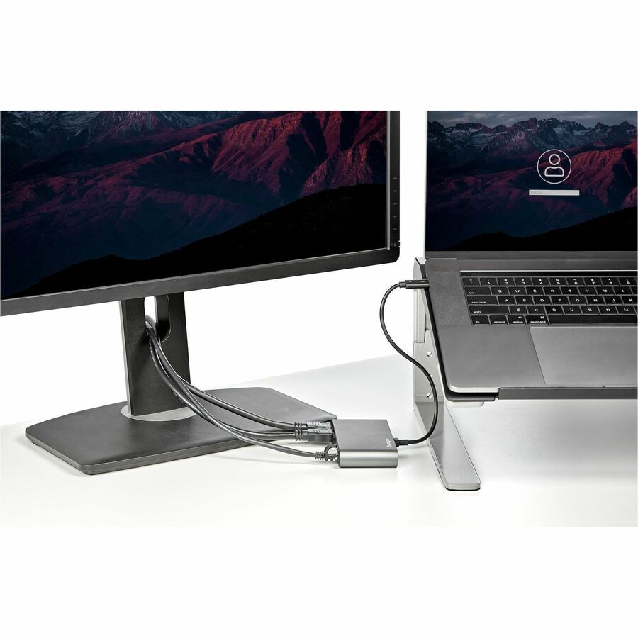 StarTech.com Thunderbolt 3 Mini Dock - Portable Dual 4K HDMI Monitor Docking Station with Gigabit Ethernet and USB-A Ports