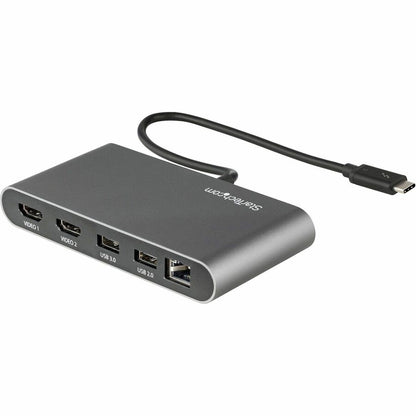 StarTech.com Thunderbolt 3 Mini Dock - Portable Dual 4K HDMI Monitor Docking Station with Gigabit Ethernet and USB-A Ports