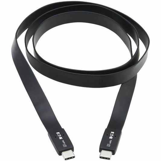 Eaton Tripp Lite Series USB-C Flat Data Transfer Cable - 16 Inch, USB 3.1 Gen 2, 10 Gbps, 100W Power, Reversible Connectors
