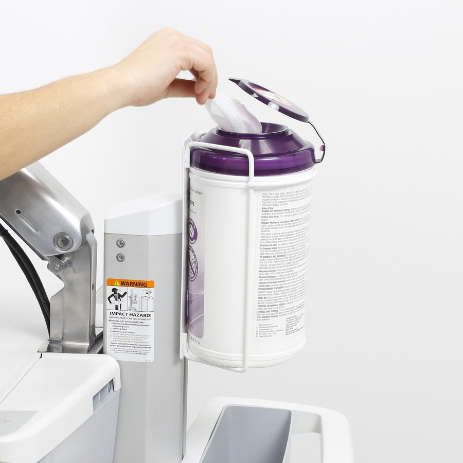 Ergotron T-Slot Wipes Holder for Medical Carts - White, Model 98450