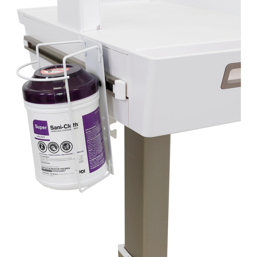 Ergotron T-Slot Wipes Holder for Medical Carts - White, Model 98450