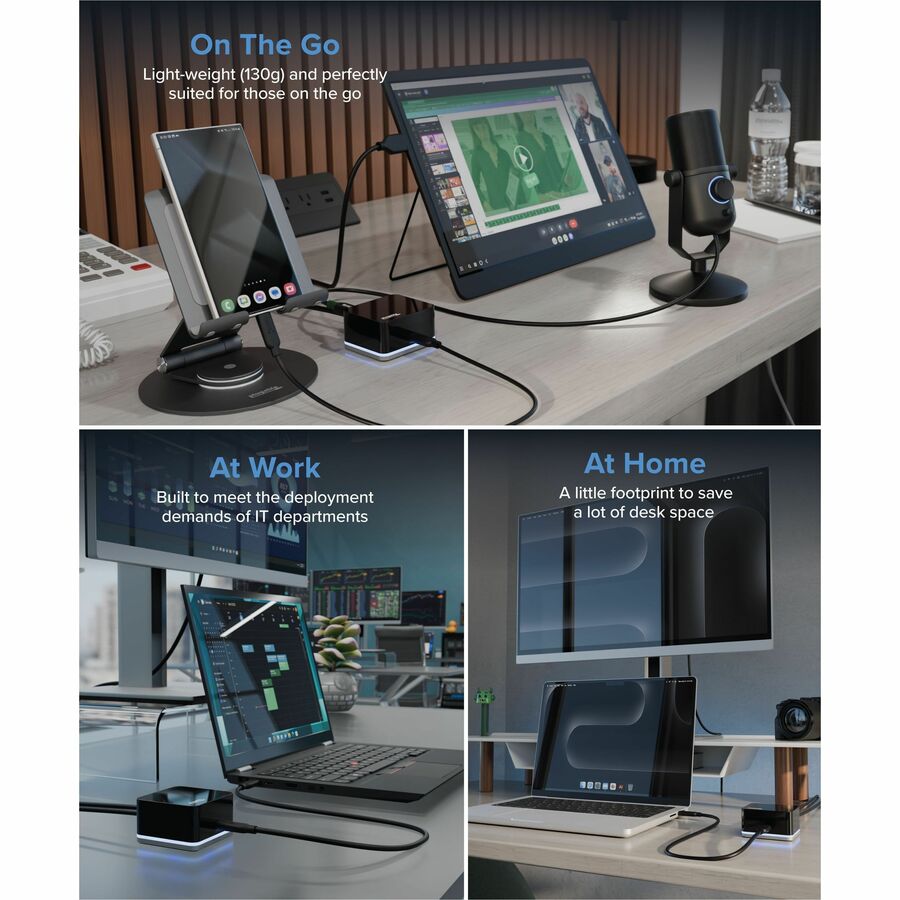 Plugable UD-CUBE Mini Docking Station with HDMI, Gigabit Ethernet, and USB 3.1 for USB-C and Thunderbolt 3 Laptops