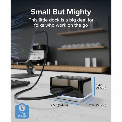 Plugable UD-CUBE Mini Docking Station with HDMI, Gigabit Ethernet, and USB 3.1 for USB-C and Thunderbolt 3 Laptops