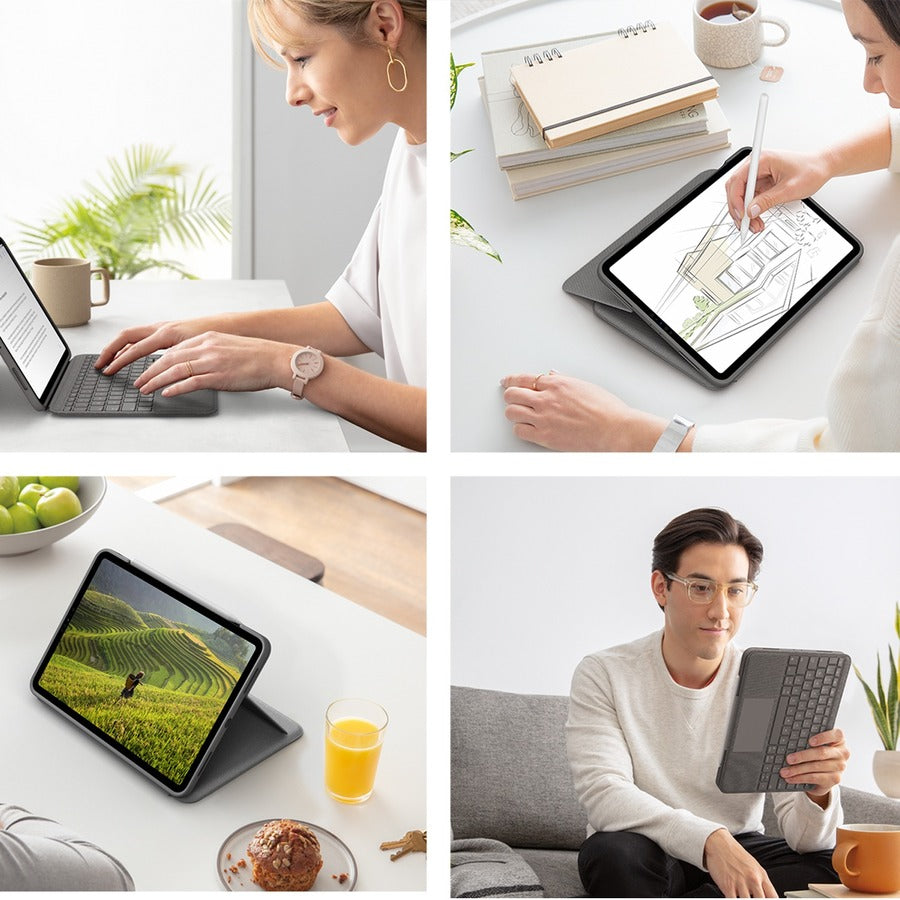 Logitech Folio Touch for iPad Air 11-inch (5th & 4th Gen) - Oxford Gray Keyboard Case with Trackpad