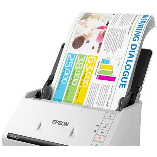 Epson DS-530 II Color Duplex Document Scanner - Fast 35 ppm, 50-Page Auto Feeder, OCR & Cloud Integration