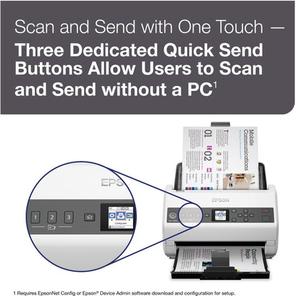 Epson DS-730N Sheetfed Scanner - 600 dpi Optical, Network Color Document Scanner