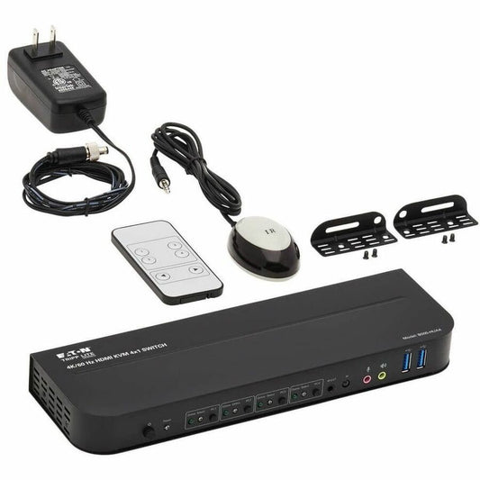 Eaton Tripp Lite Series B005-HUA4 4-Port HDMI/USB KVM Switch – 4K Ultra HD, HDR, 4:4:4 Color, USB Sharing