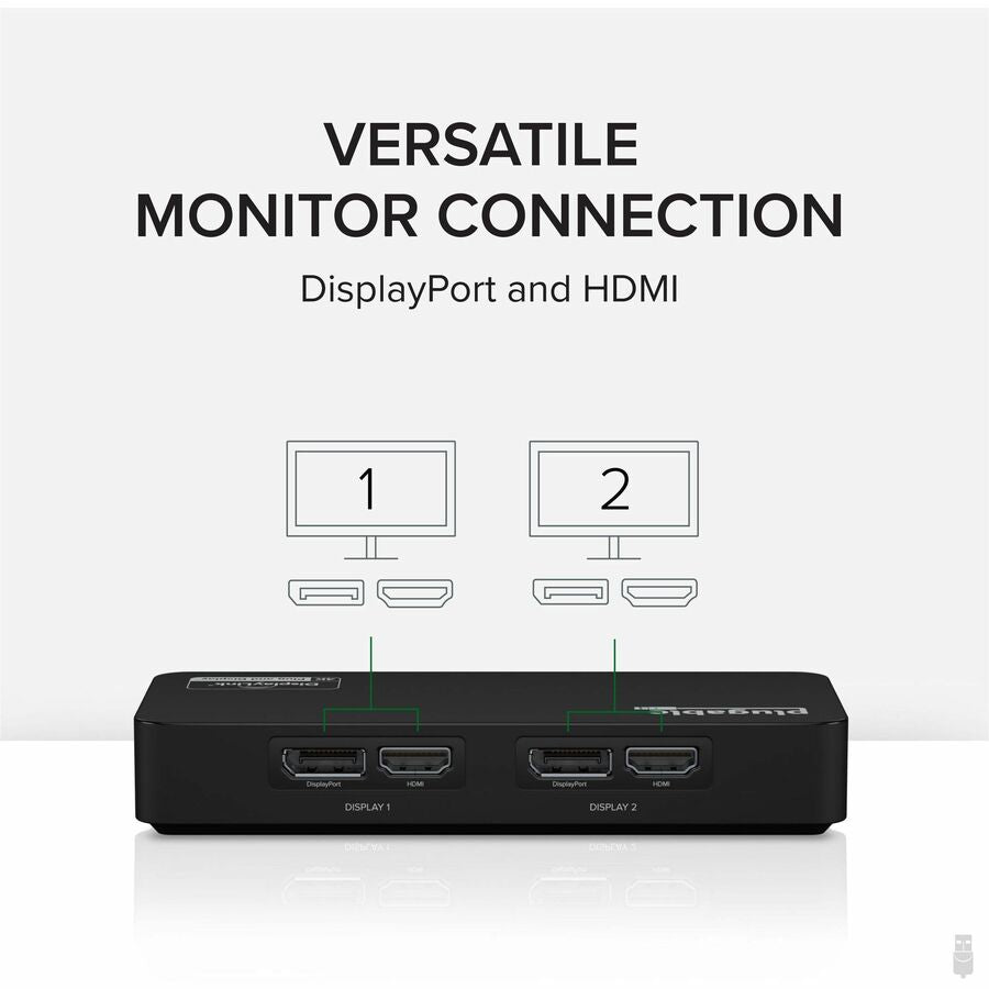 Plugable USB 3.0 & USB-C Dual 4K DisplayLink Monitor Adapter (USBC-6950U)