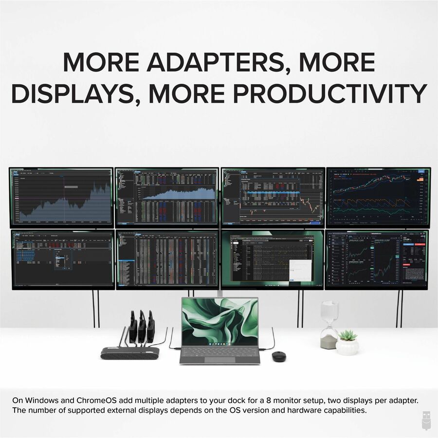 Plugable USB 3.0 & USB-C Dual 4K DisplayLink Monitor Adapter (USBC-6950U)