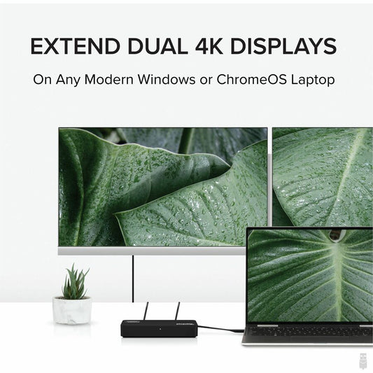Plugable USB 3.0 & USB-C Dual 4K DisplayLink Monitor Adapter (USBC-6950U)