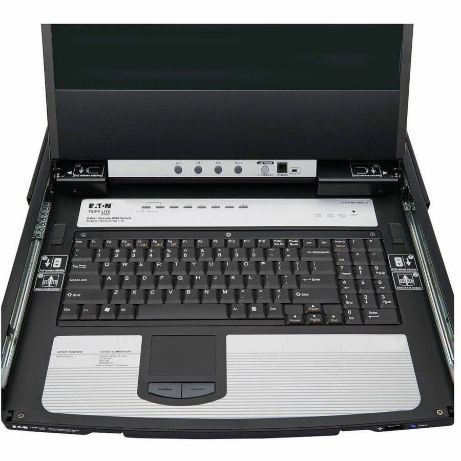 Eaton Tripp Lite Series 8-Port DisplayPort KVM Switch Console with 17-inch LCD - Rack-Mountable, Dual Rail, TAA Compliant