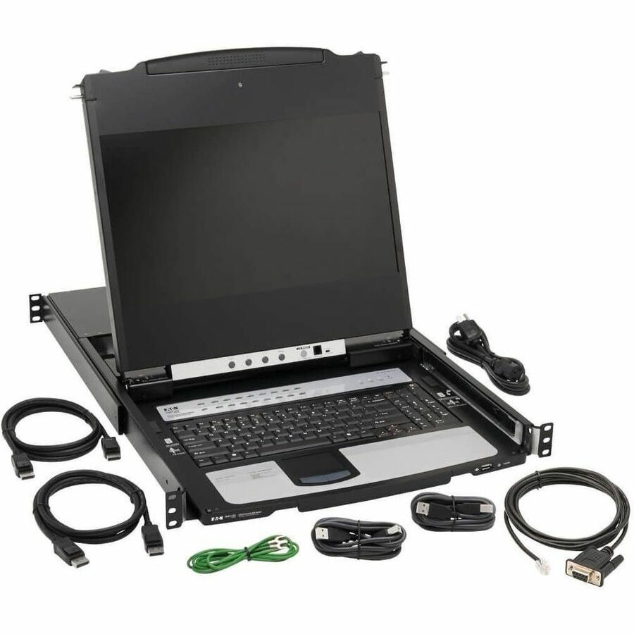 Eaton Tripp Lite Series 8-Port DisplayPort KVM Switch Console with 17-inch LCD - Rack-Mountable, Dual Rail, TAA Compliant