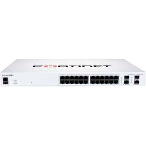 Fortinet FortiSwitch 124F-FPOE Ethernet Switch - 24 Ports with PoE, 10 Gigabit SFP+ Slots, 1U Rack-Mountable