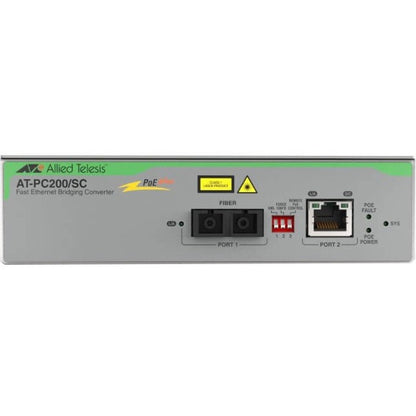 Allied Telesis PC200/SC PoE+ to Fiber Switching Media Converter