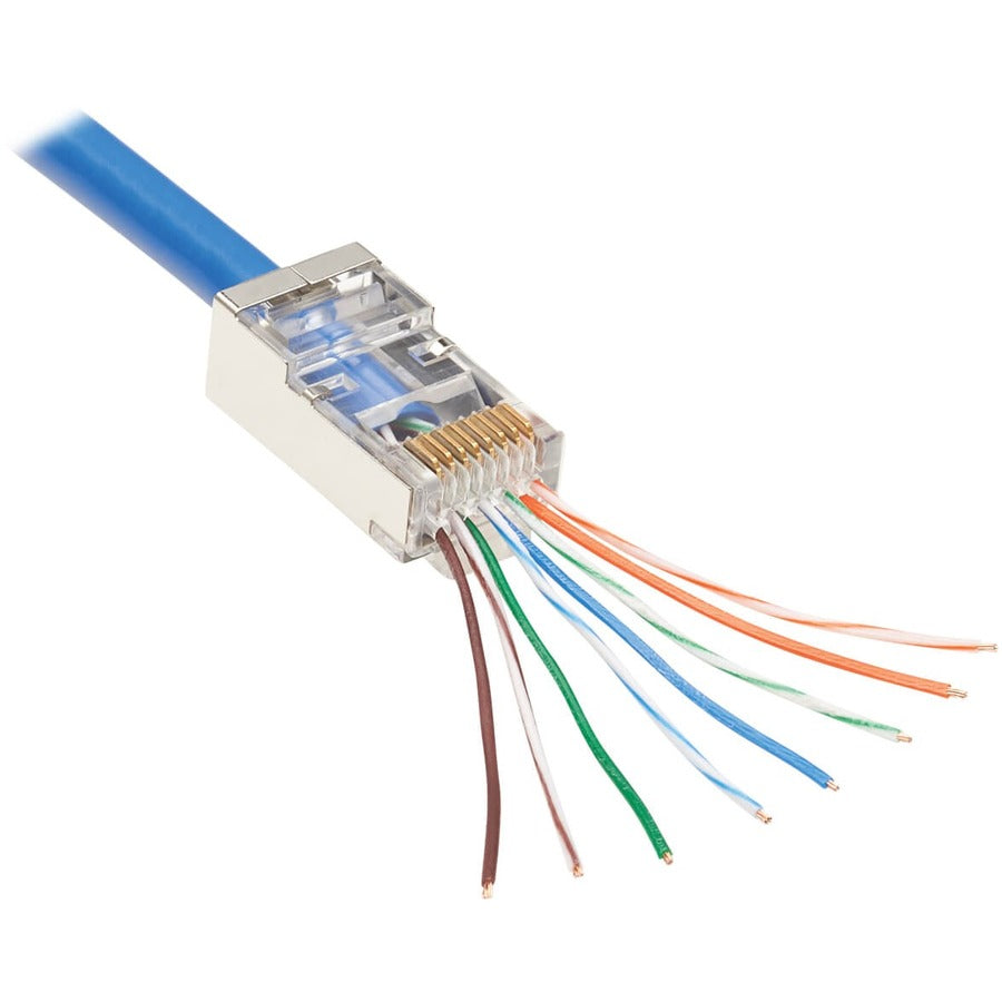Eaton Tripp Lite Series Cat6 RJ45 Pass-Through FTP Modular Plug, 50 Pack