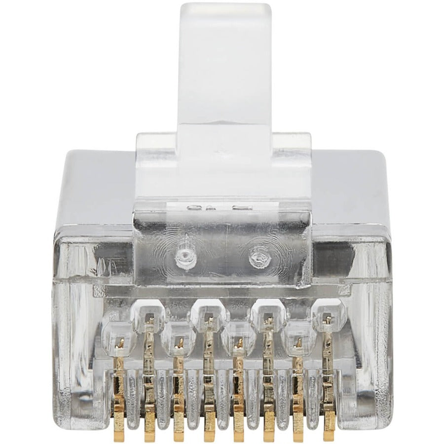 Eaton Tripp Lite Series Cat6 RJ45 Pass-Through FTP Modular Plug, 100 Pack - Clear Network Connectors for Reliable Ethernet Performance