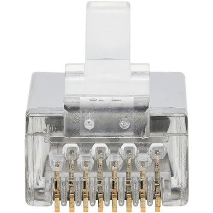 Eaton Tripp Lite Series Cat6 RJ45 Pass-Through FTP Modular Plug, 100 Pack - Clear Network Connectors for Reliable Ethernet Performance
