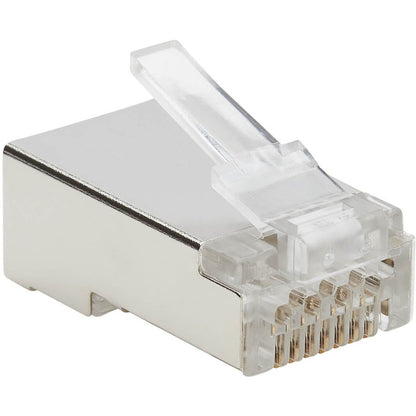 Eaton Tripp Lite Series Cat6 RJ45 Pass-Through FTP Modular Plug, 100 Pack - Clear Network Connectors for Reliable Ethernet Performance