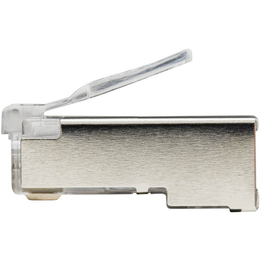 Eaton Tripp Lite Series Cat6 RJ45 Pass-Through FTP Modular Plug, 100 Pack - Clear Network Connectors for Reliable Ethernet Performance