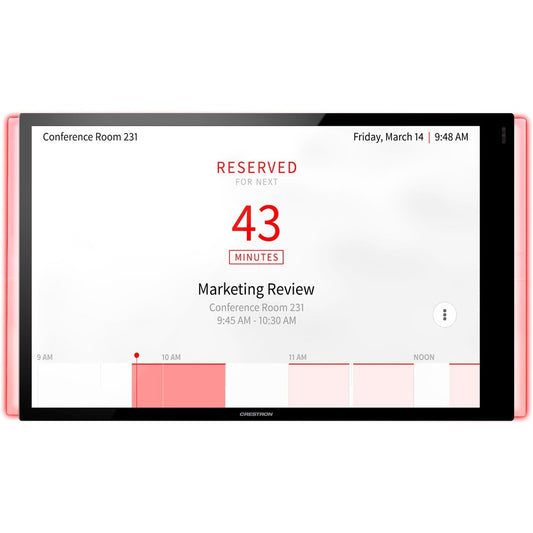 Crestron TSS-1070-B-S-LB 10.1-Inch Room Scheduling Touch Screen with Light Bar