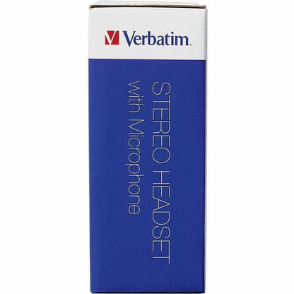 Verbatim America, LLC Stereo Headset with Microphone - Adjustable Over-the-Head Design with 3.5mm Jack