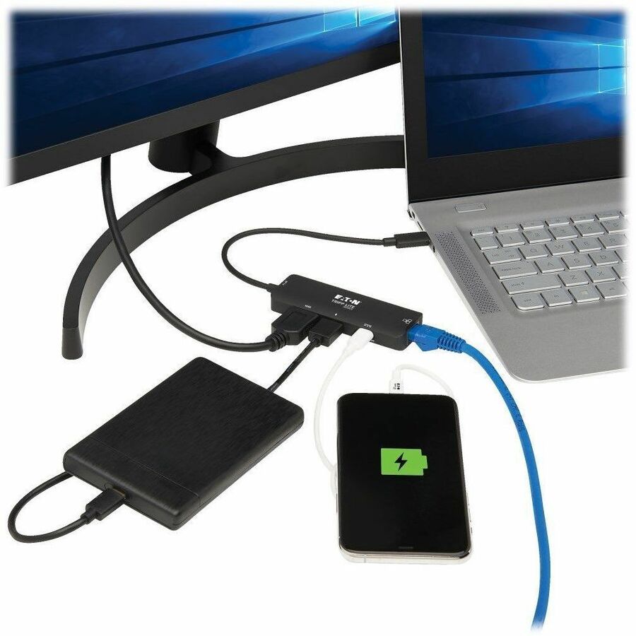 Eaton Tripp Lite Series USB-C Multiport Adapter with 4K HDMI, USB 3.1, Gigabit Ethernet and Power Delivery