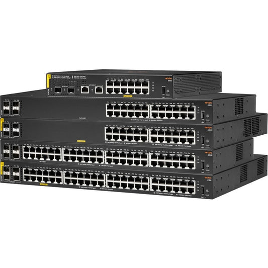 Hewlett Packard Enterprise Aruba CX 6100 48G Class 4 PoE Switch with 4 SFP+ Ports and 370W Power Budget