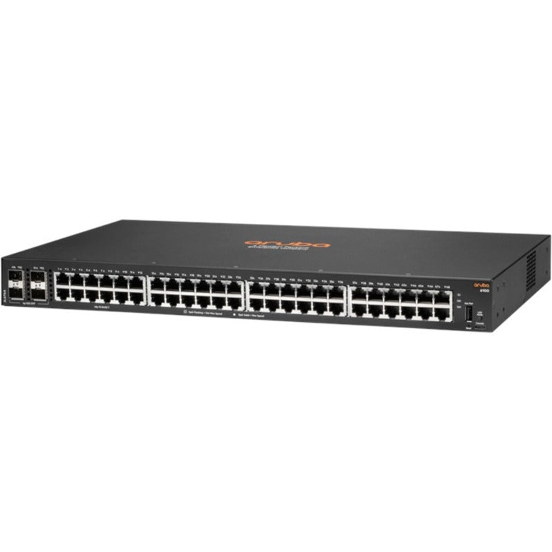 Hewlett Packard Enterprise JL676A#ABA Aruba CX 6100 48G 4SFP+ Switch - Managed Layer 2 Ethernet Switch with PoE and 10GbE Uplinks
