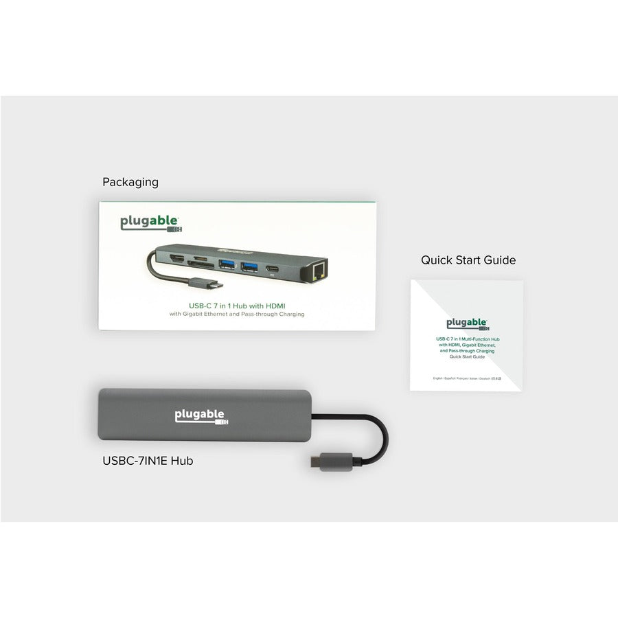 Plugable Technologies 7-in-1 USB-C Hub with Ethernet and 4K HDMI - USBC-7IN1E