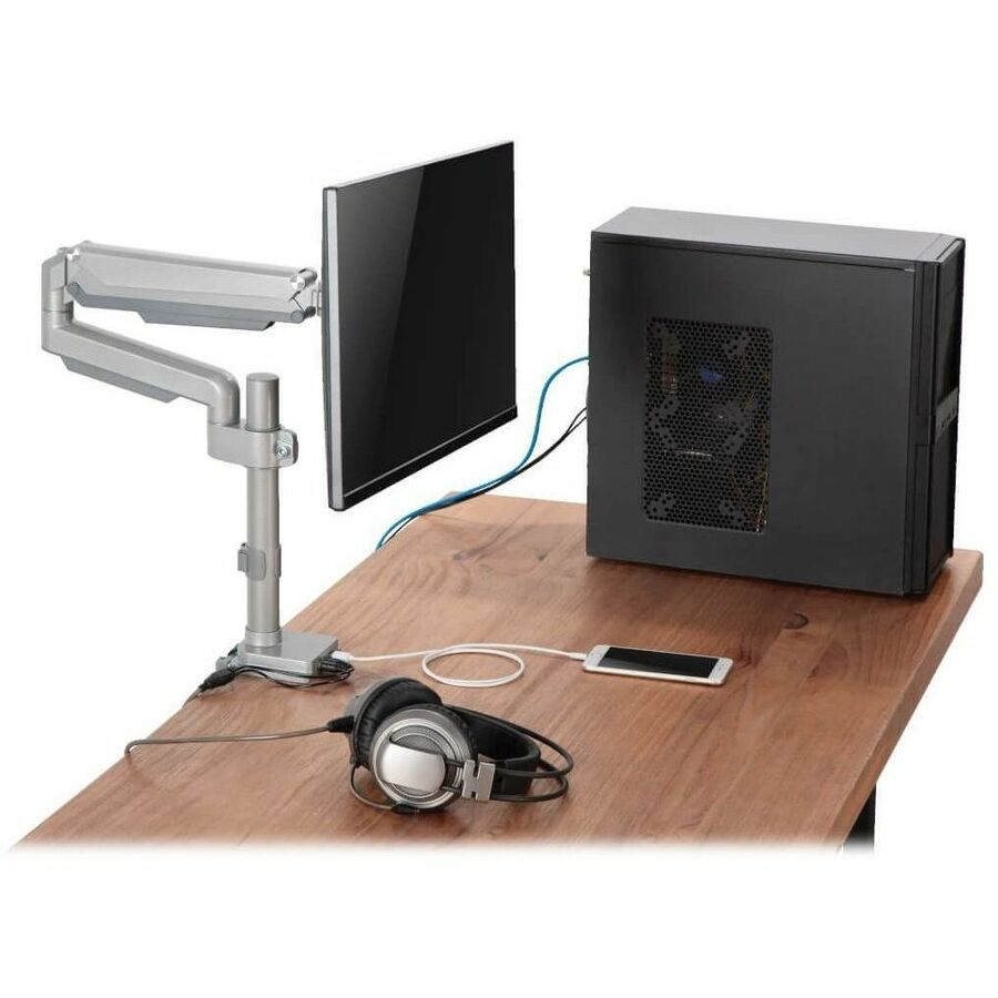 Eaton Tripp Lite Series DDR1732SAL Single-Display Flex-Arm Desktop Clamp with USB and Audio - Supports 17 to 32 Inch Monitors