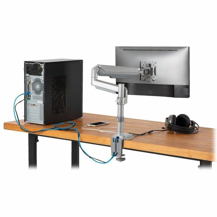 Eaton Tripp Lite Series DDR1732SAL Single-Display Flex-Arm Desktop Clamp with USB and Audio - Supports 17 to 32 Inch Monitors