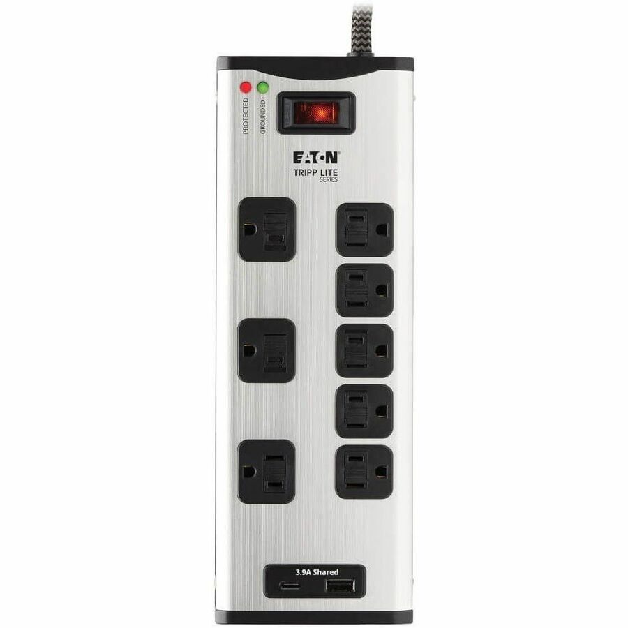 Eaton Tripp Lite Series TLM88USBC 8-Outlet Surge Protector with USB Charging and 2100 Joules Protection