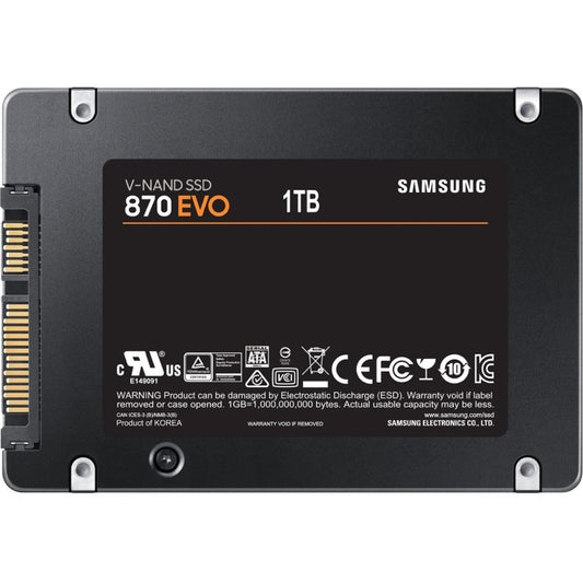 Samsung 870 EVO MZ-77E1T0E 1TB 2.5-Inch SATA III Internal SSD for Business and Multimedia